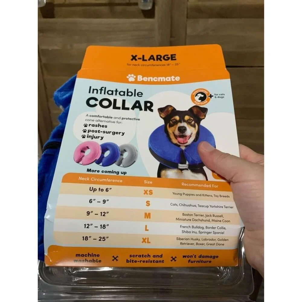 XL Protective Inflatable Collar for Dogs and Cats - Soft Pet Recovery Collar